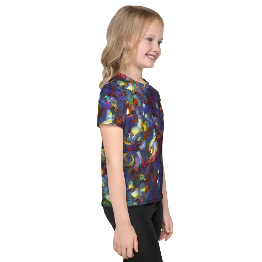 Indigo Ecstasy on Kids Crew Neck T-Shirt — Right