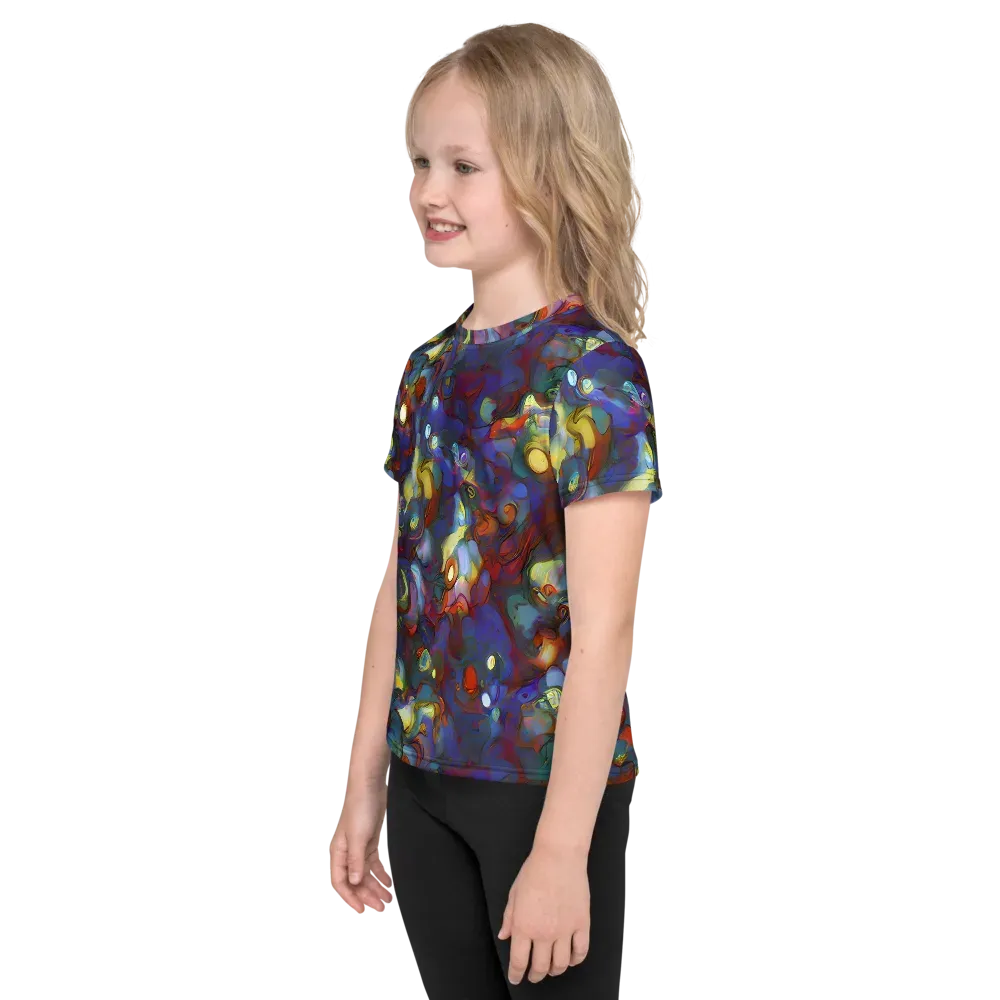 Indigo Ecstasy on Kids Crew Neck T-Shirt — Left