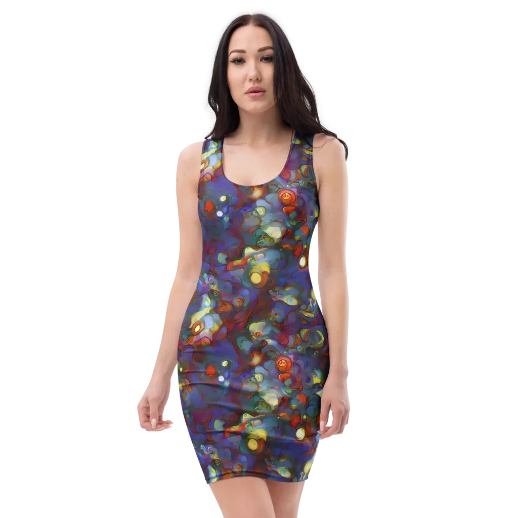 Indigo Ecstasy on Bodycon Dress — Front