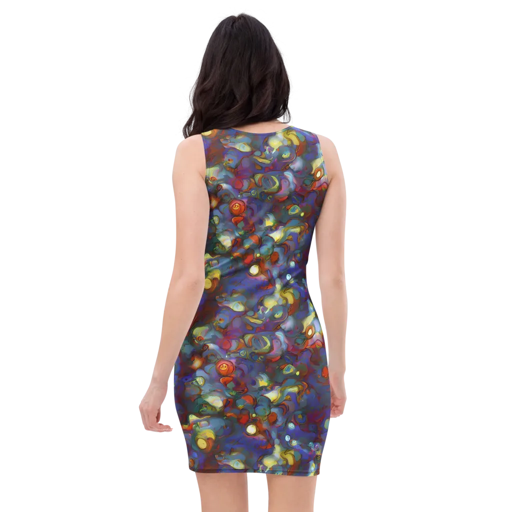Indigo Ecstasy on Bodycon Dress — Back