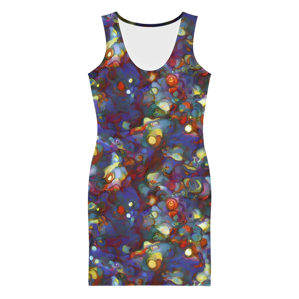 Indigo Ecstasy on Bodycon Dress — Front