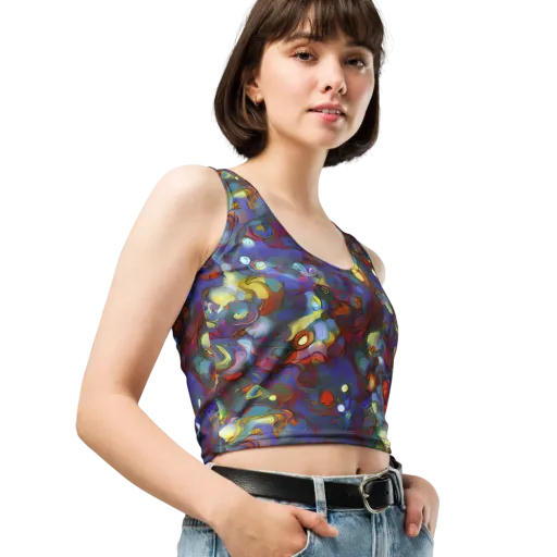 Indigo Ecstasy on a Crop Top