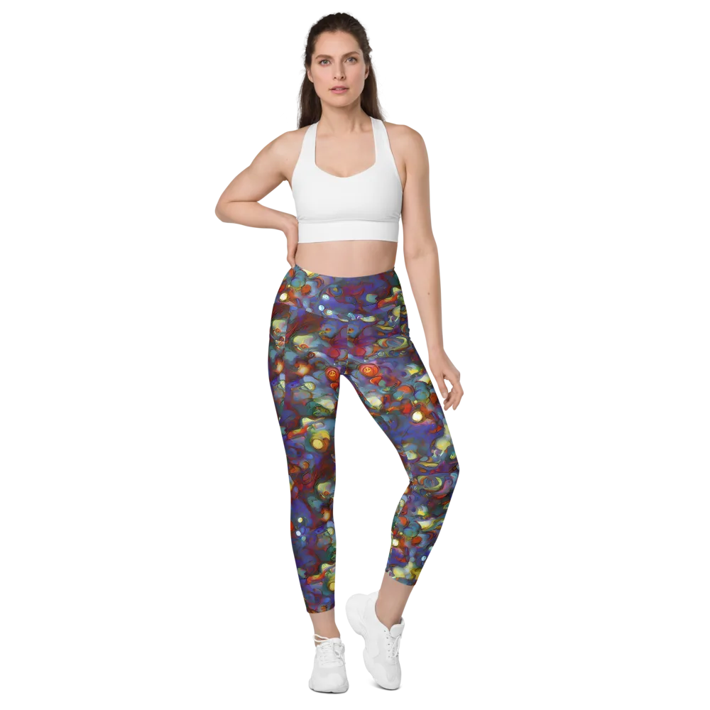 Indigo Ecstasy on Leggings with Pockets — Front