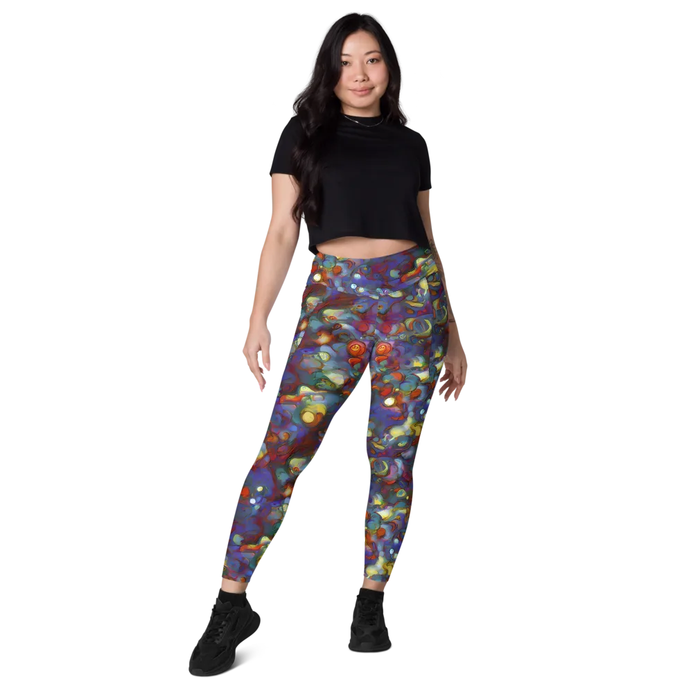 Indigo Ecstasy on Leggings with Pockets — Front