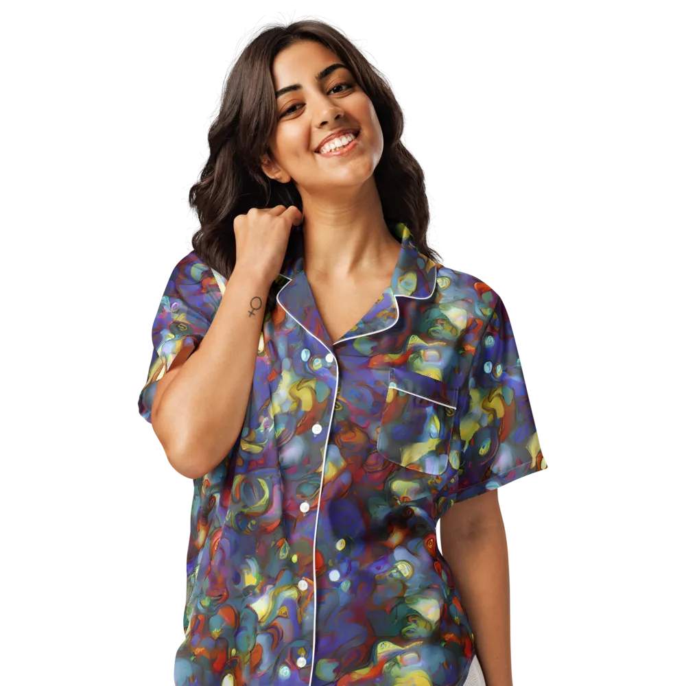 Indigo Ecstasy on Women's Short Sleeve Pajama Top — Front