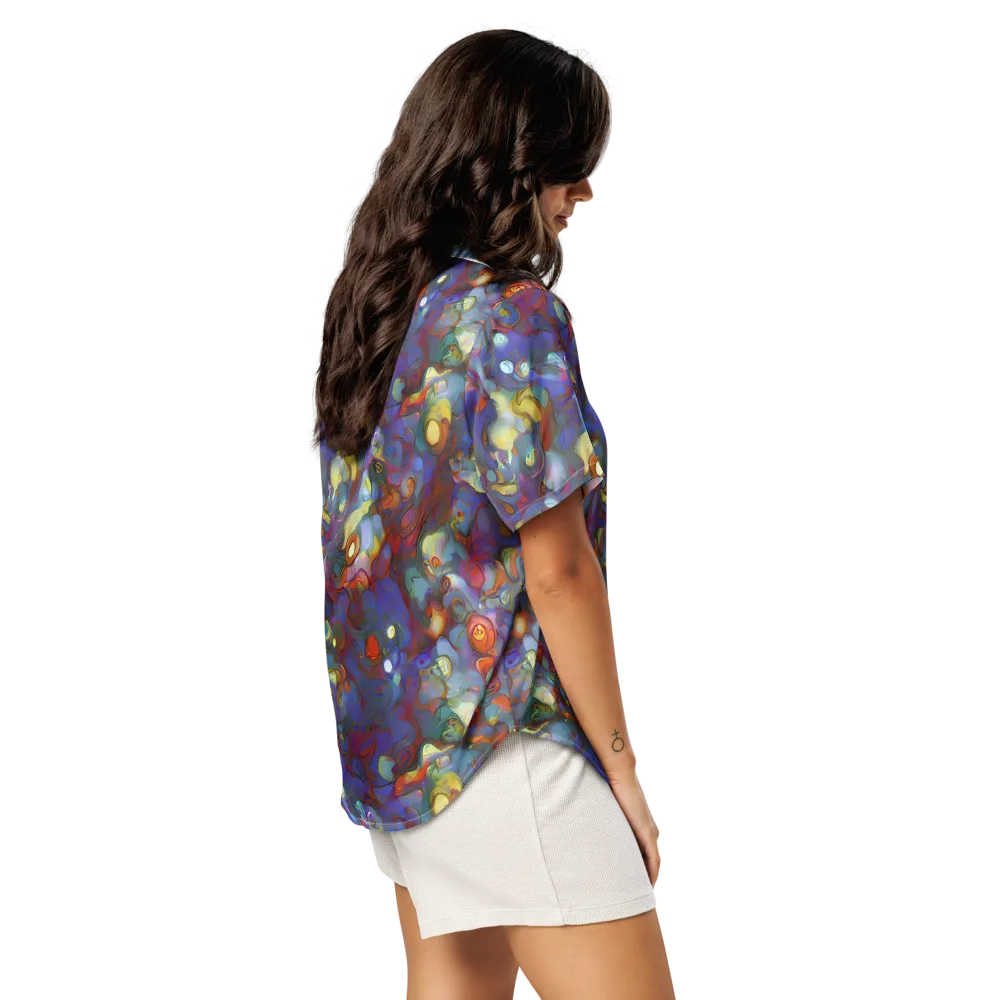 Indigo Ecstasy on Women's Short Sleeve Pajama Top — Right Back