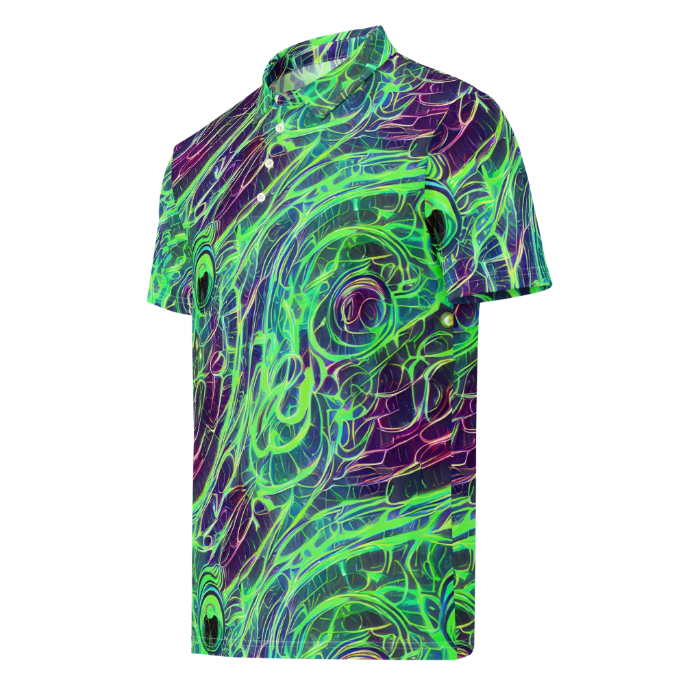 Synthwave Canopy on Men's Slim Fit Polo Shirt — Left Front
