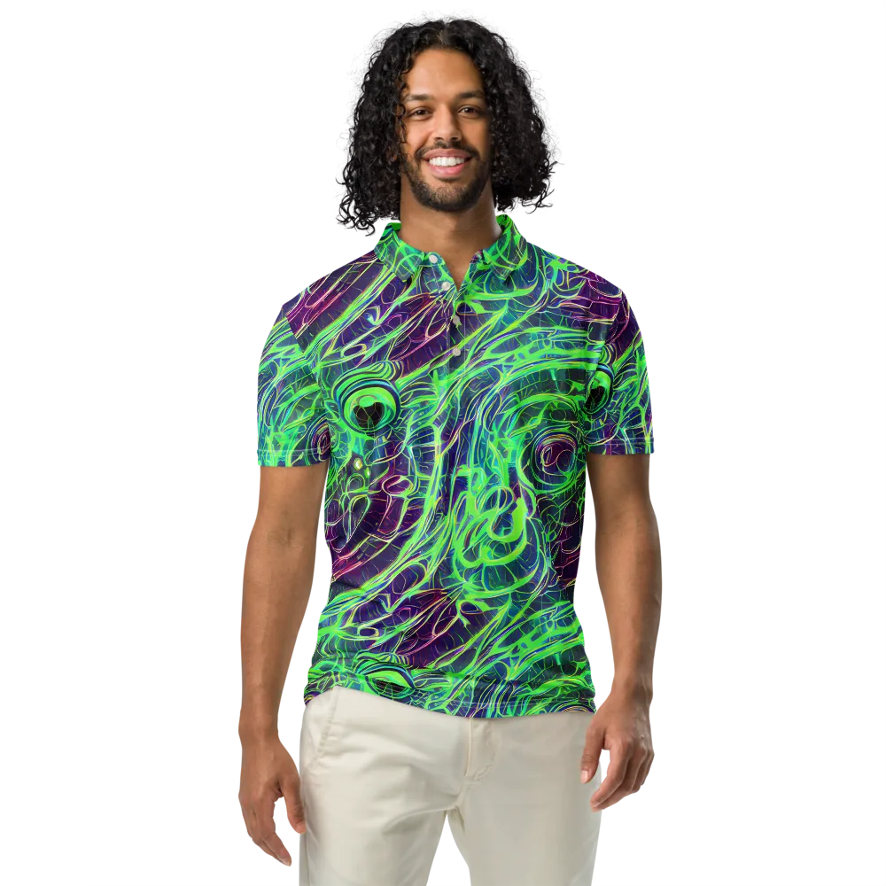 Synthwave Canopy on Men's Slim Fit Polo Shirt — Front
