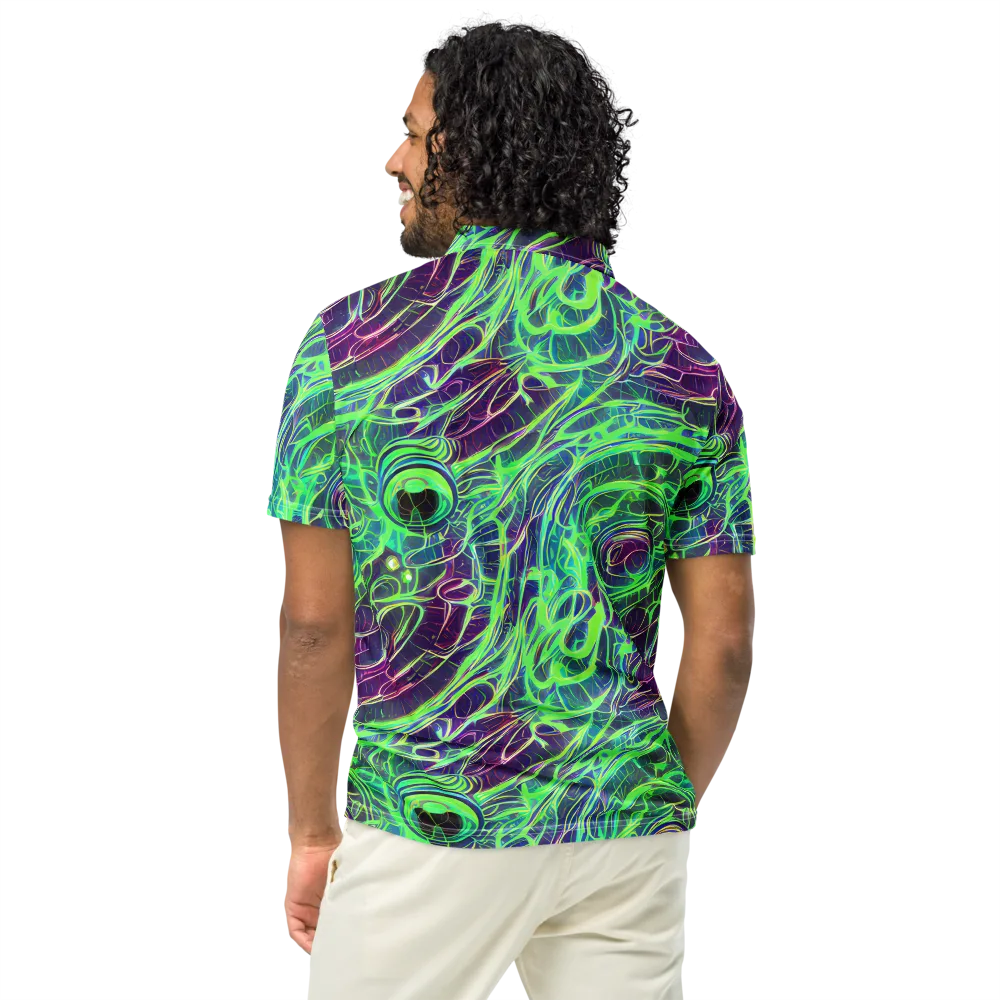 Synthwave Canopy on Men's Slim Fit Polo Shirt — Back
