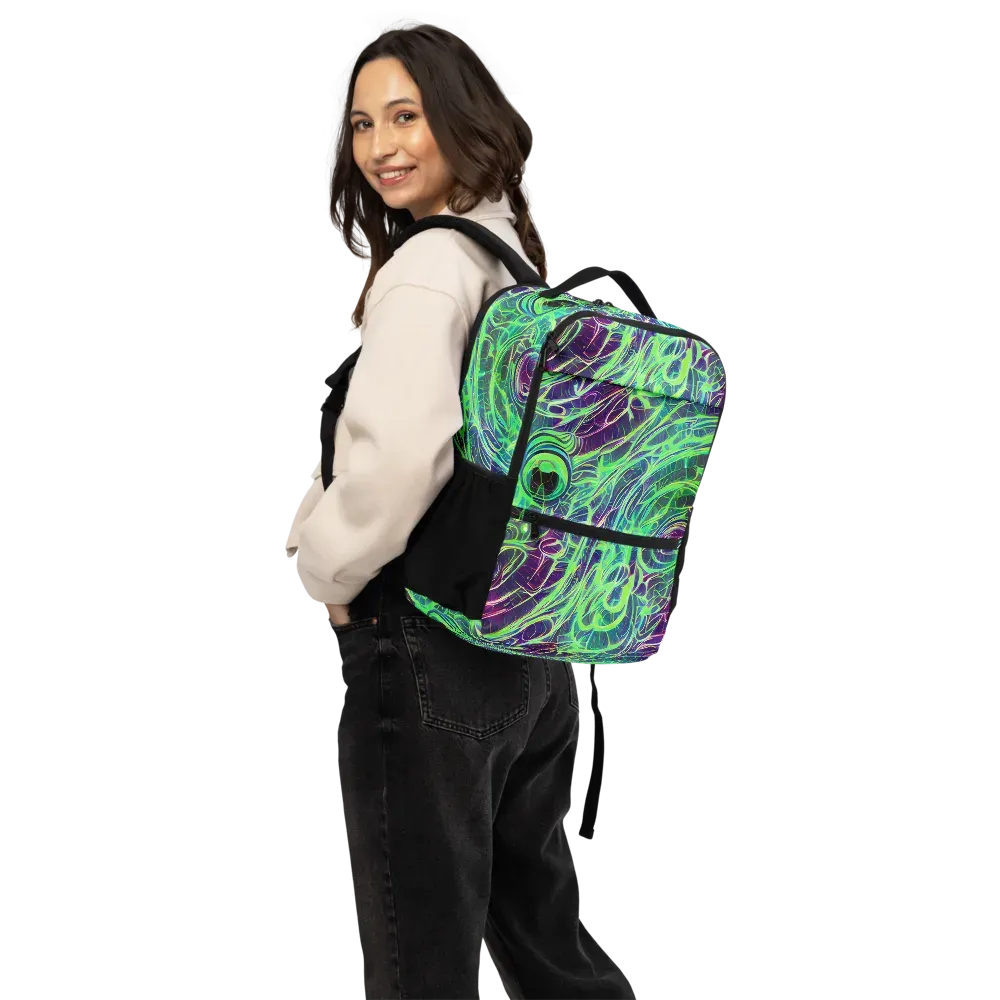 Synthwave Canopy on Utility Backpack — Back