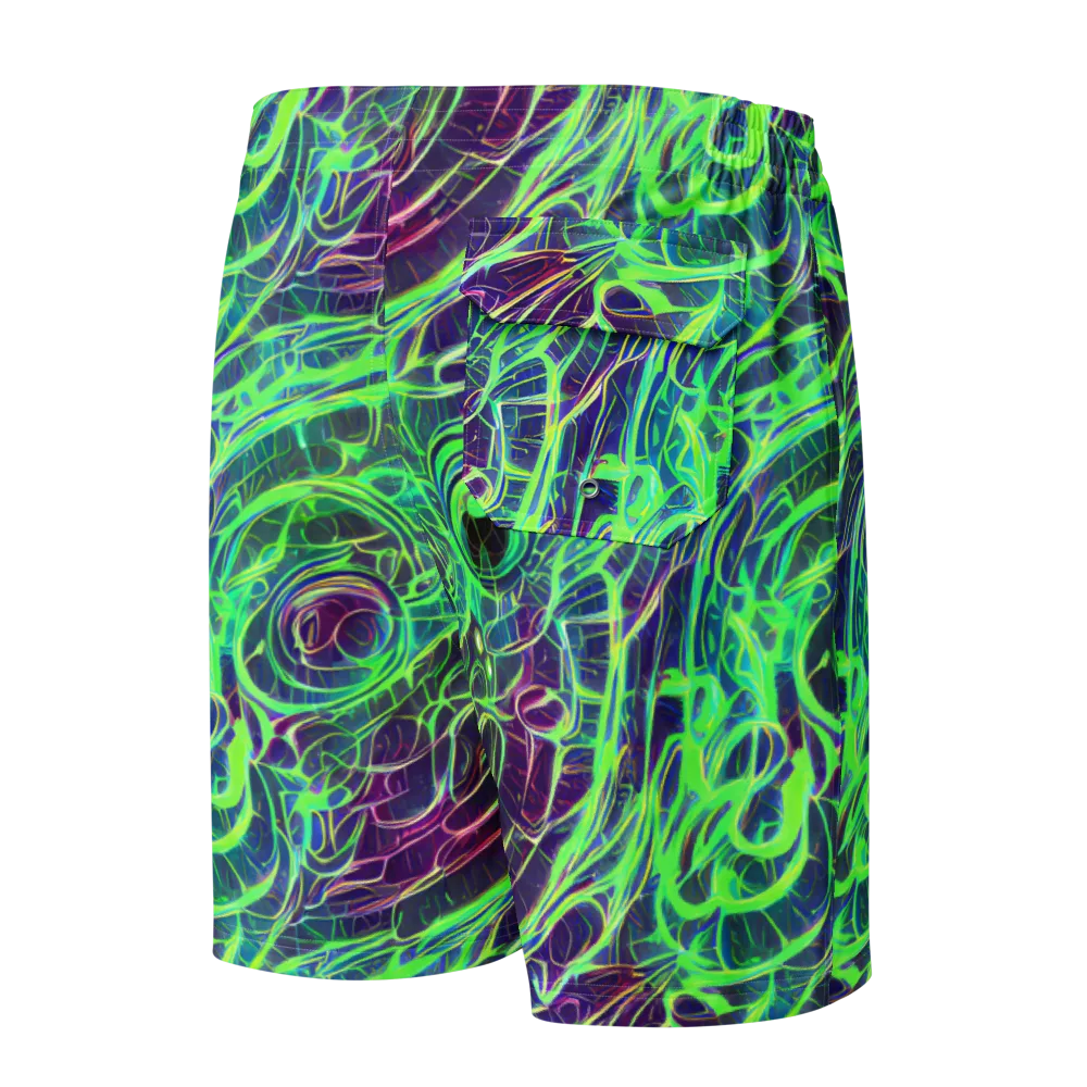 Synthwave Canopy on Men's Board Shorts — Back