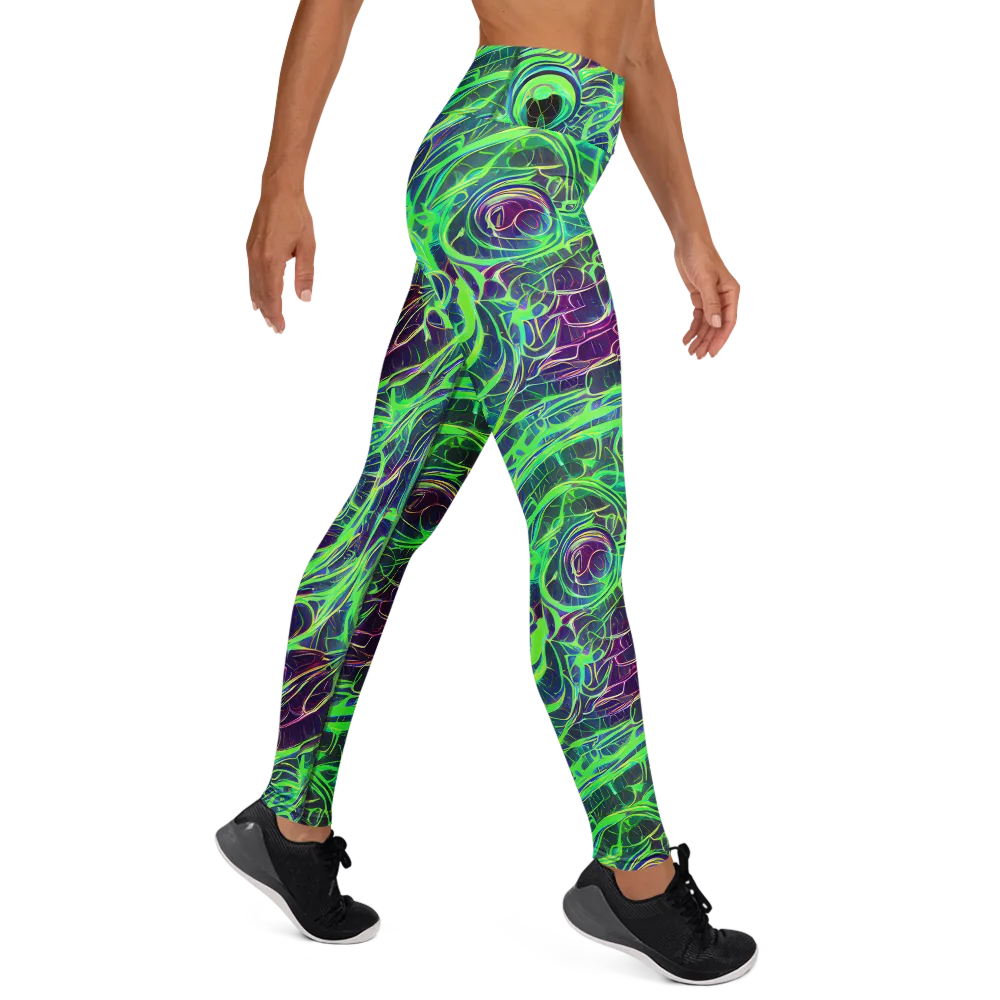 Synthwave Canopy on Yoga Leggings — Right