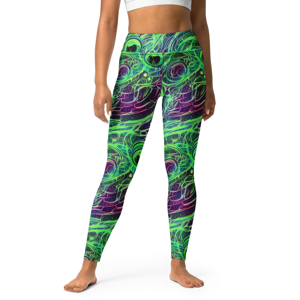 Synthwave Canopy on Yoga Leggings — Front
