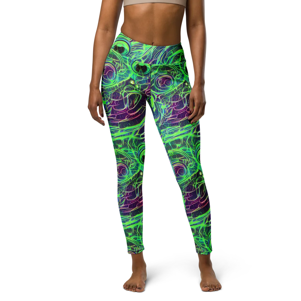 Synthwave Canopy on Yoga Leggings — Front