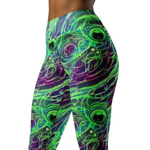 Synthwave Canopy on a Yoga Leggings