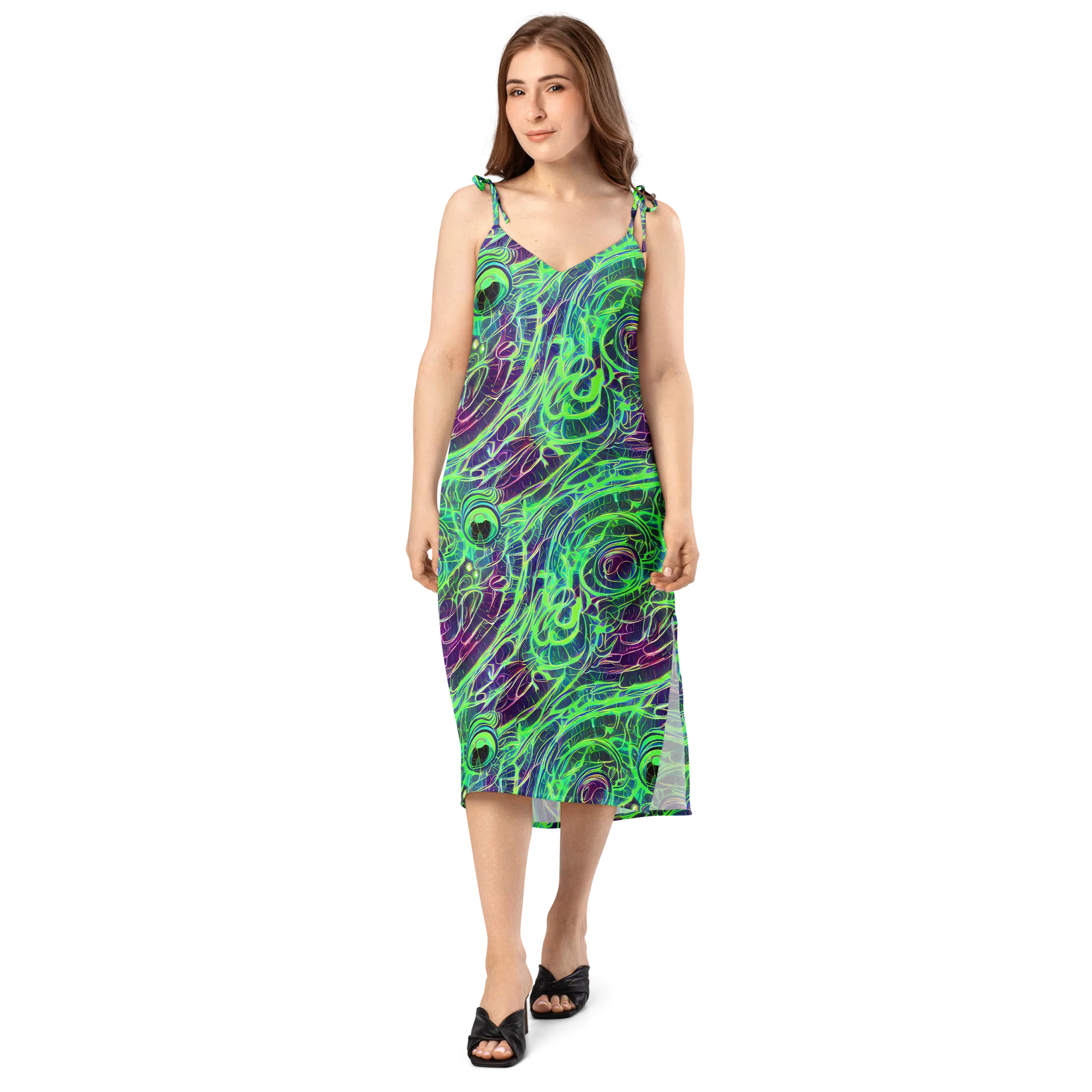 Synthwave Canopy on Slip Dress — Front