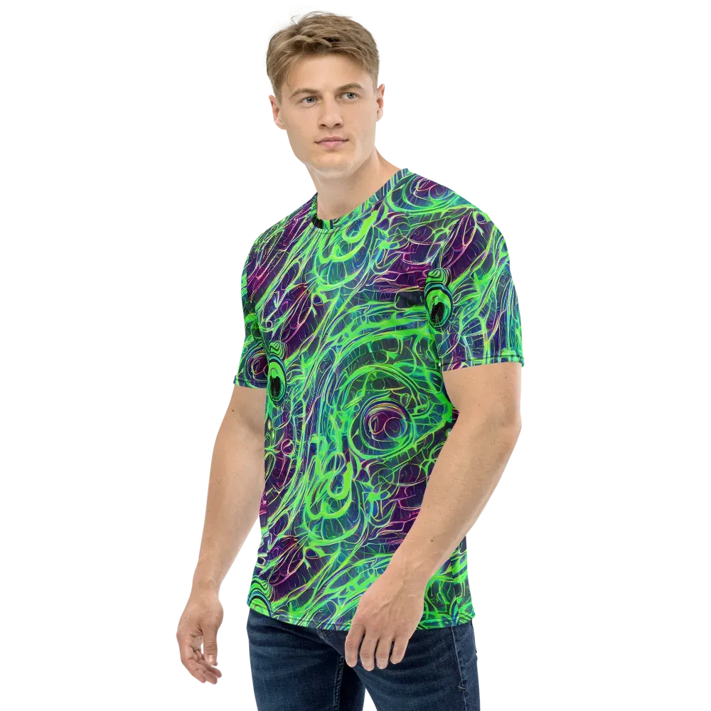 Synthwave Canopy on Men's Crew Neck T-Shirt — Left