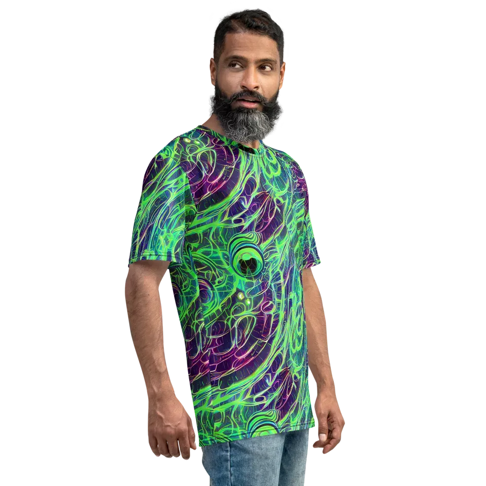 Synthwave Canopy on Men's Crew Neck T-Shirt — Right