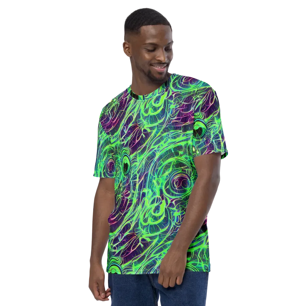Synthwave Canopy on Men's Crew Neck T-Shirt — Left