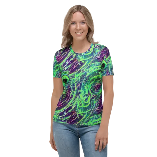 Synthwave Canopy on a Women's Crew Neck T-Shirt