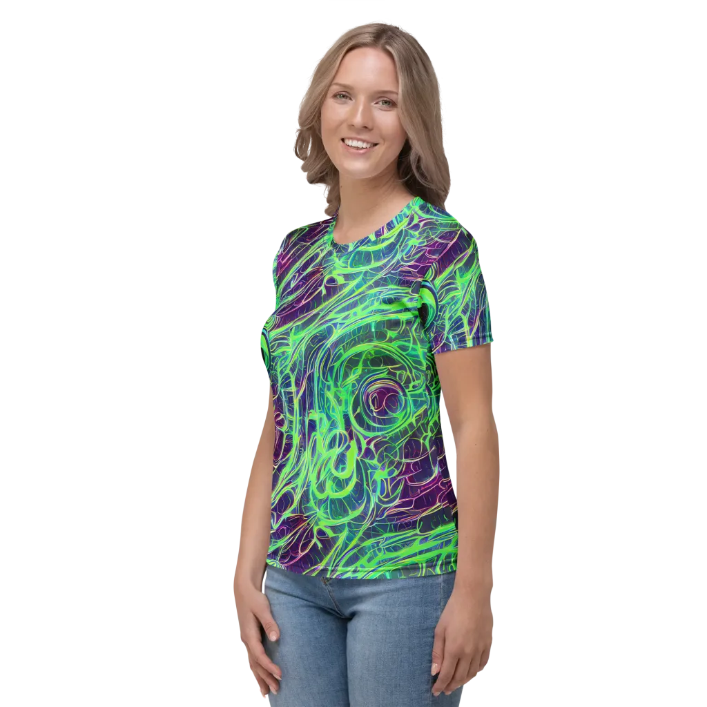 Synthwave Canopy on Women's Crew Neck T-Shirt — Left