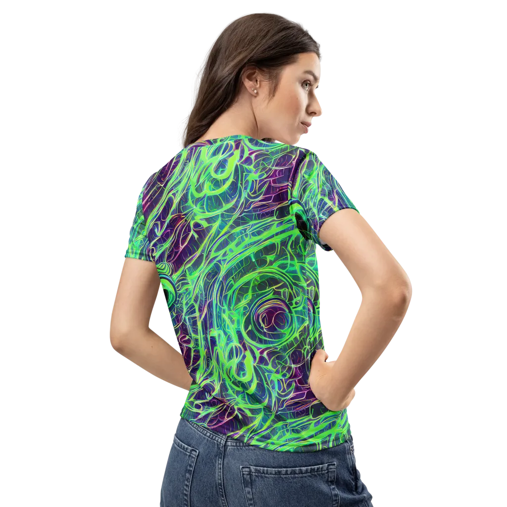 Synthwave Canopy on Women's Crew Neck T-Shirt — Back