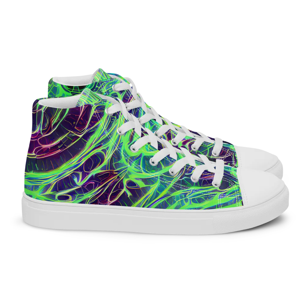 Synthwave Canopy on Women's High Top Canvas Shoes — Right