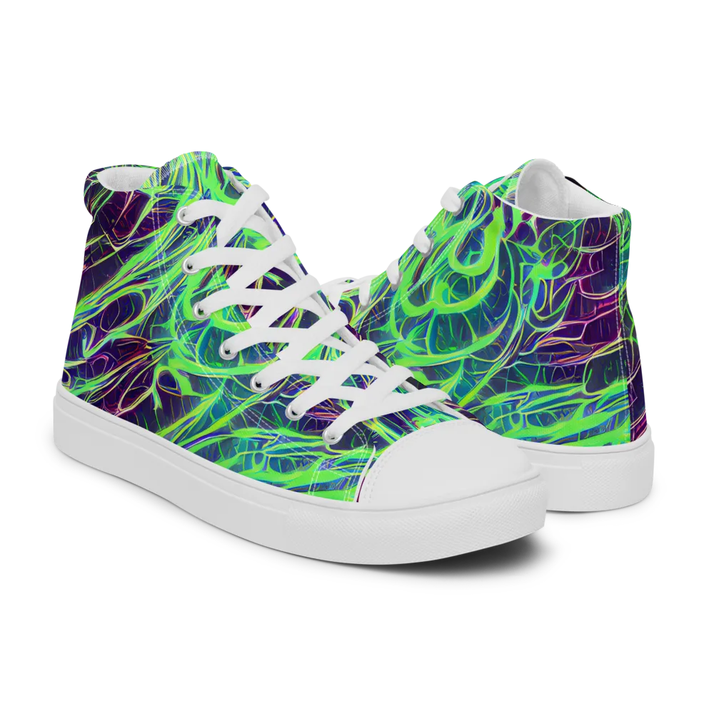 Synthwave Canopy on Women's High Top Canvas Shoes — Right