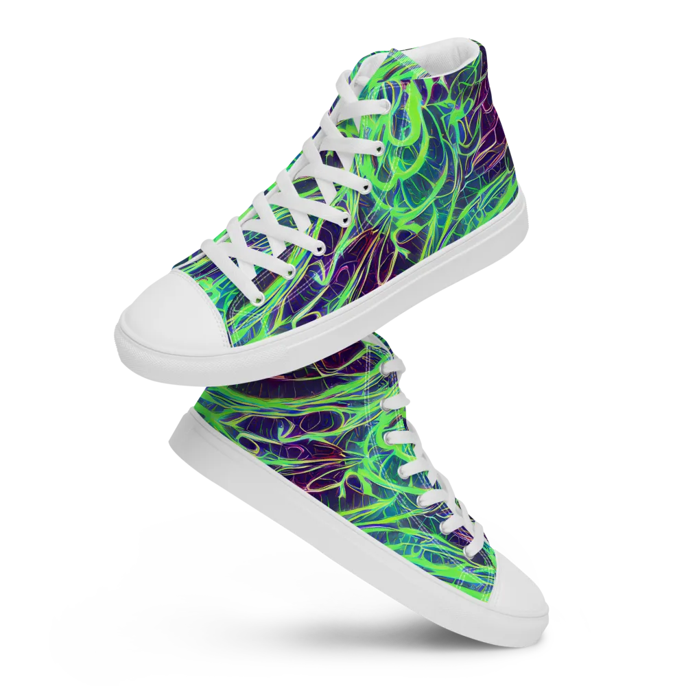 Synthwave Canopy on Women's High Top Canvas Shoes — Front