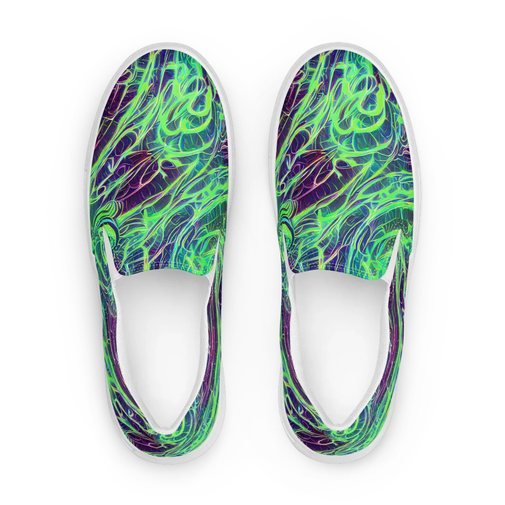 Synthwave Canopy on Men's Slip-On Canvas Shoes — Front