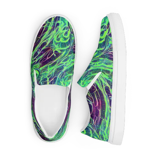 Synthwave Canopy on a Men's Slip-On Canvas Shoes