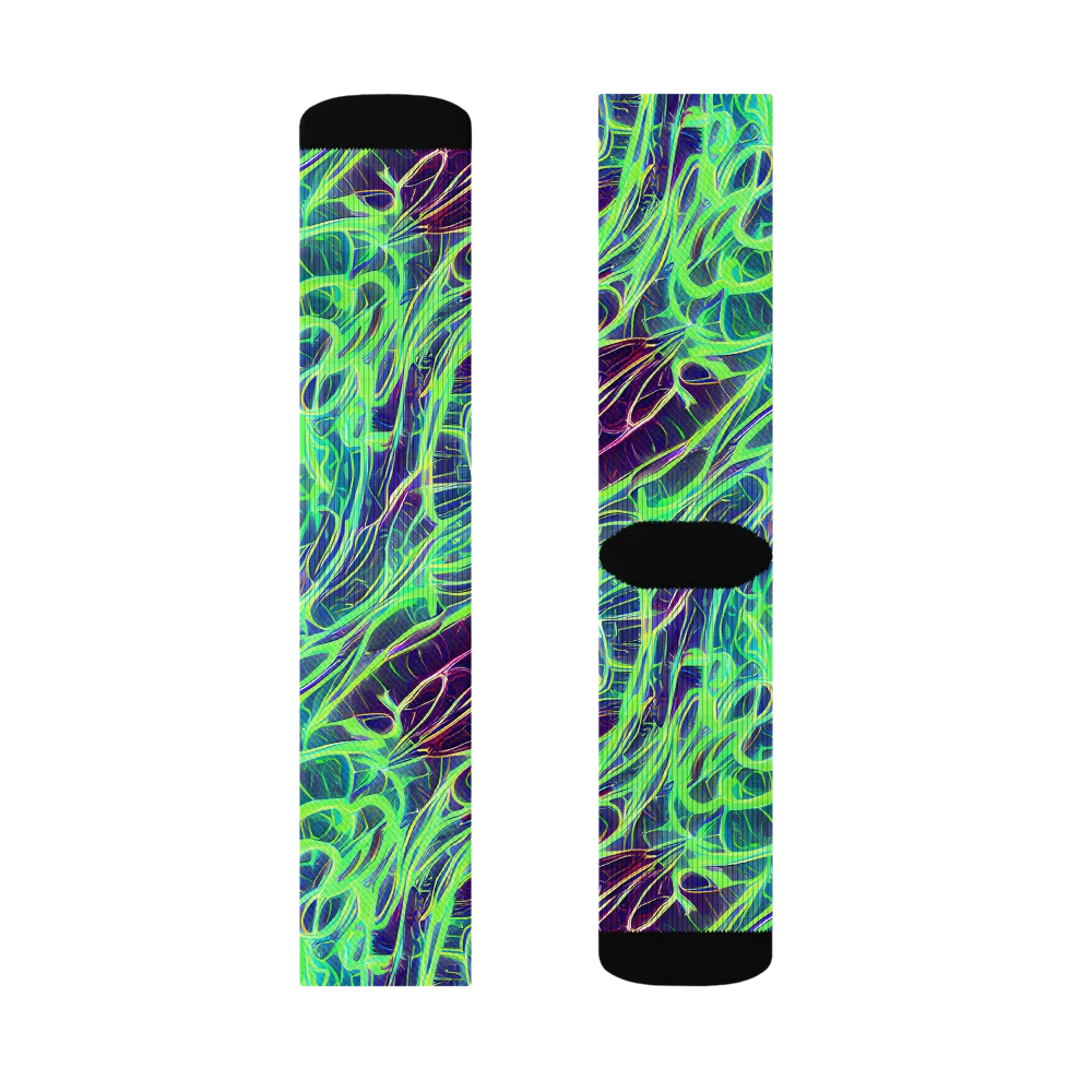 Synthwave Canopy on Socks — Right Sock