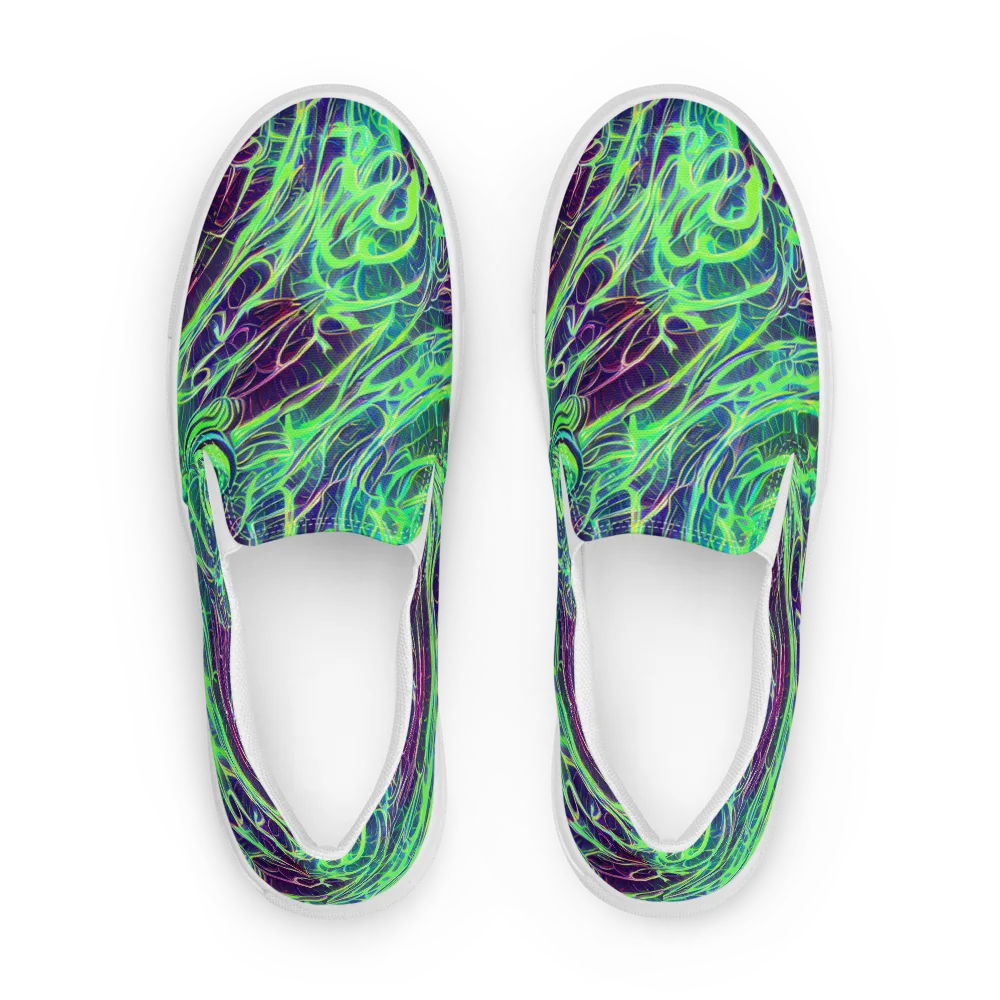 Synthwave Canopy on Women's Slip-On Canvas Shoes — Front