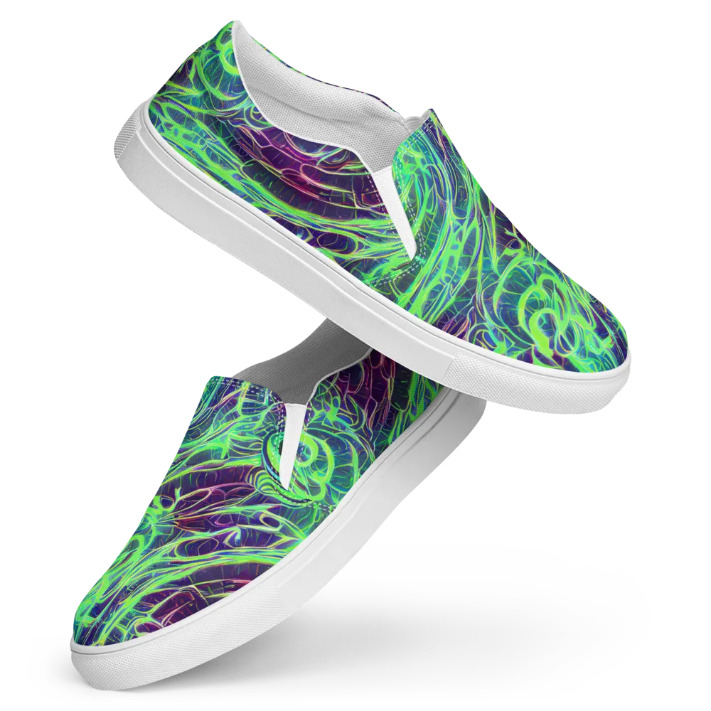 Synthwave Canopy on Women's Slip-On Canvas Shoes — Front