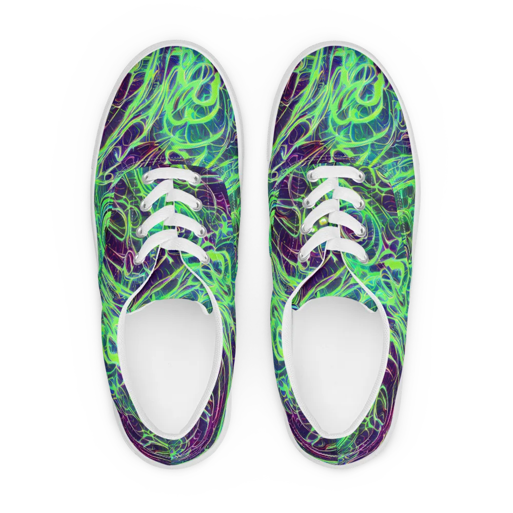Synthwave Canopy on Men's Lace-Up Canvas Shoes — Front