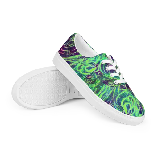 Synthwave Canopy on a Men's Lace-Up Canvas Shoes