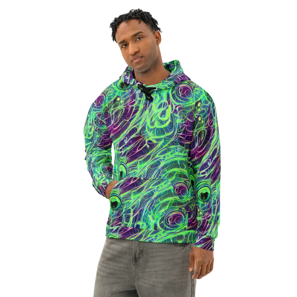 Synthwave Canopy on Cotton Hoodie — Left Front
