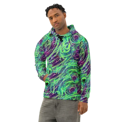 Synthwave Canopy on a Cotton Hoodie