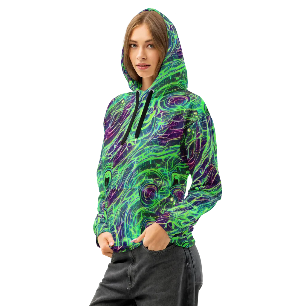 Synthwave Canopy on Cotton Hoodie — Left Front