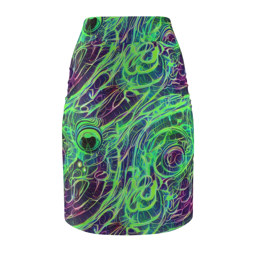 Synthwave Canopy on Pencil Skirt — Back
