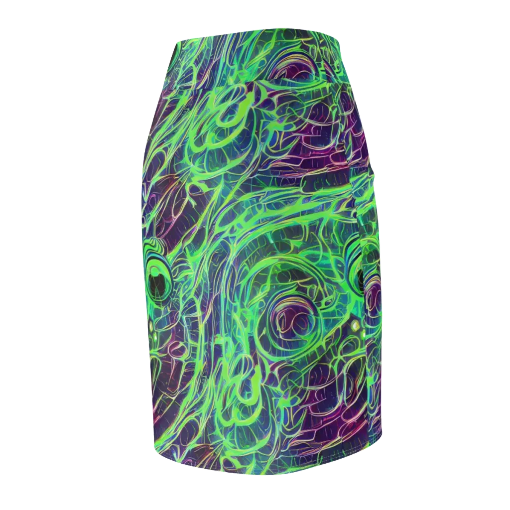 Synthwave Canopy on Pencil Skirt — Back Side