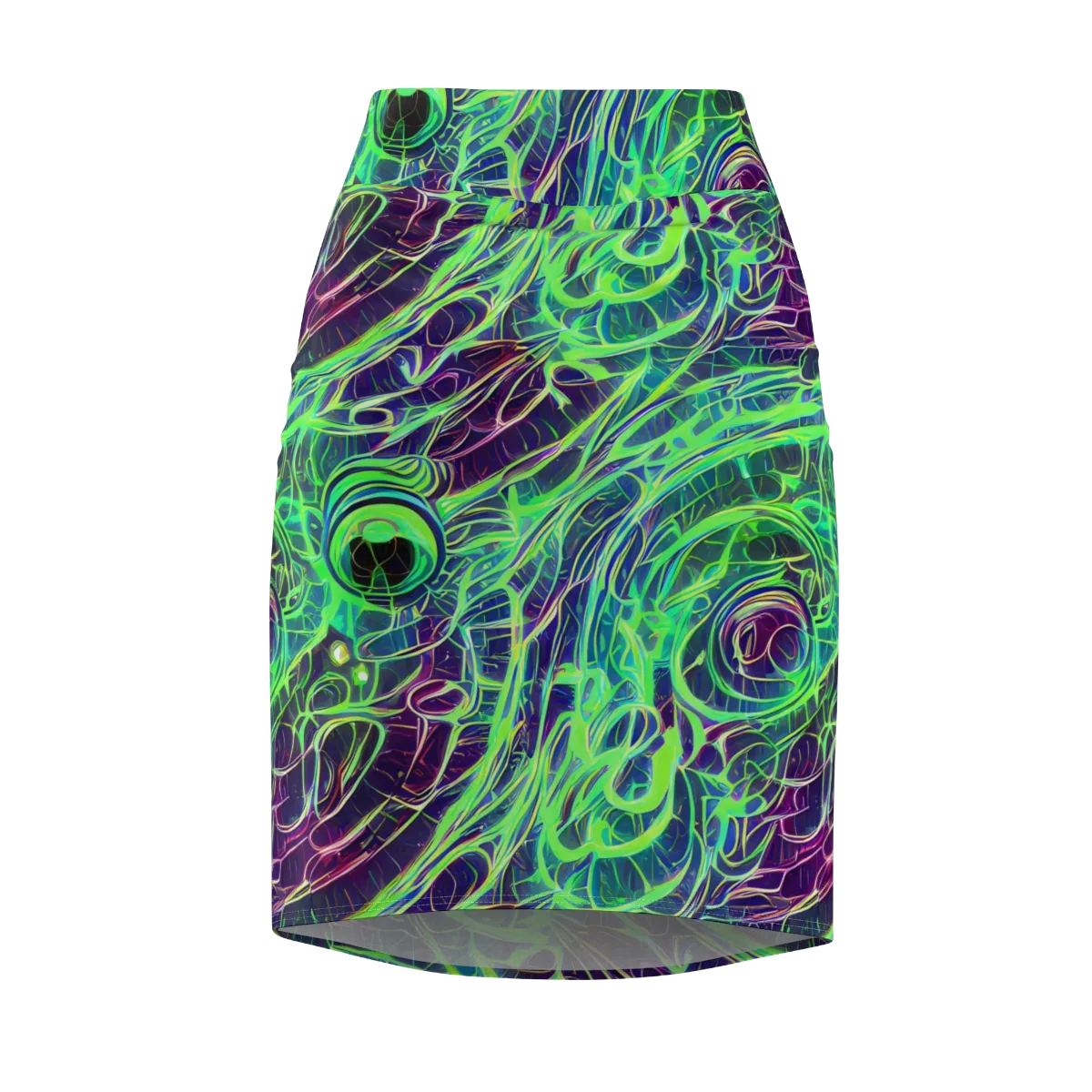 Synthwave Canopy on Pencil Skirt — Front