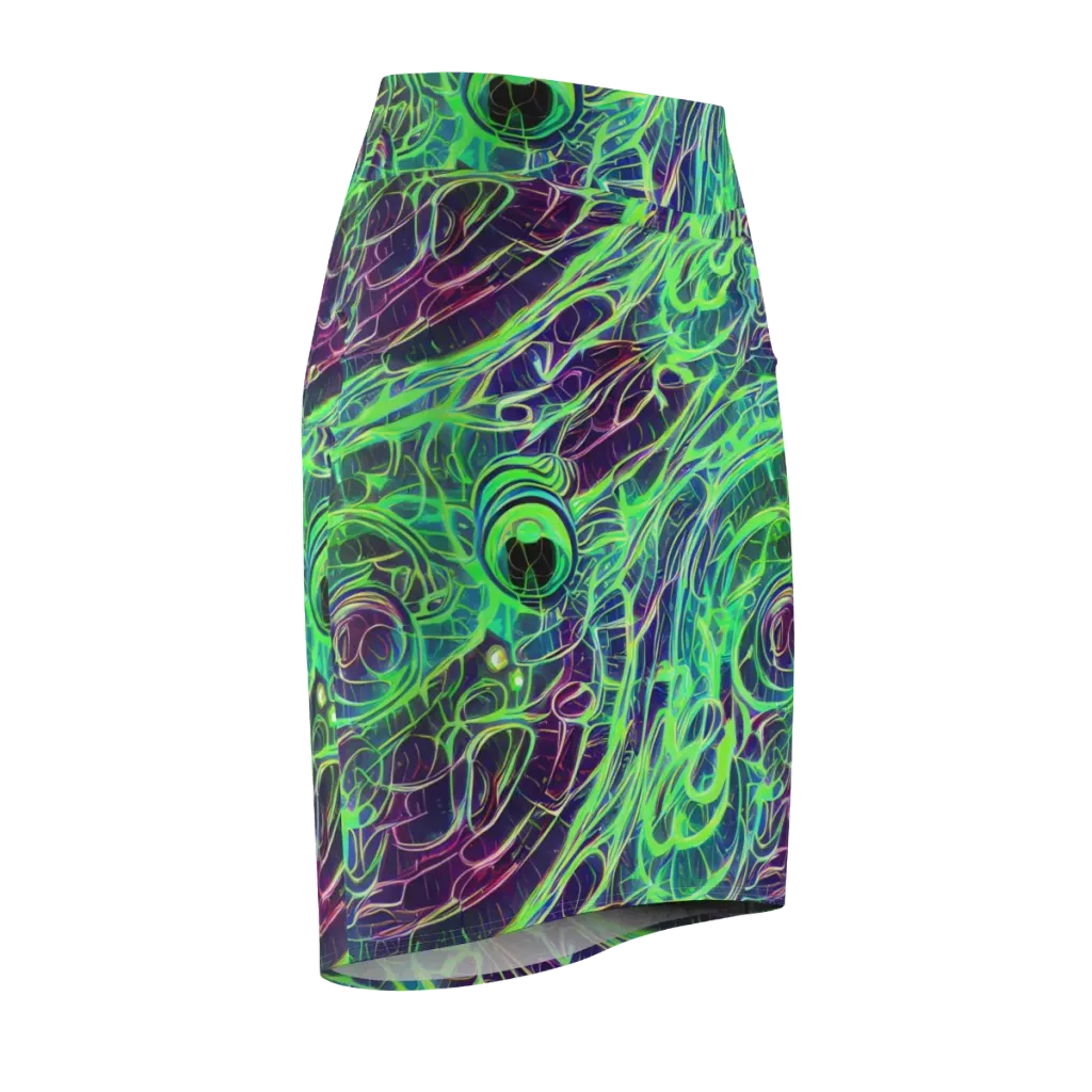 Synthwave Canopy on Pencil Skirt — Front Side