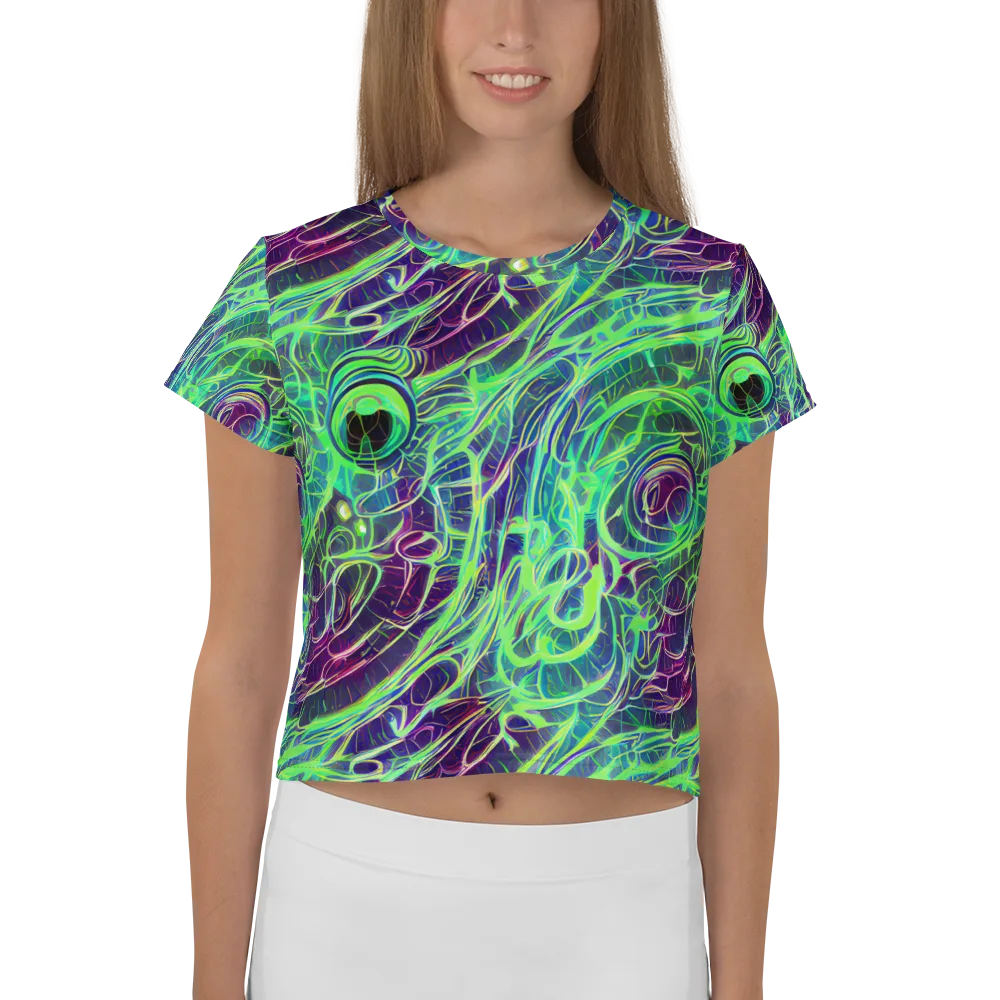 Synthwave Canopy on Crop Tee — Front