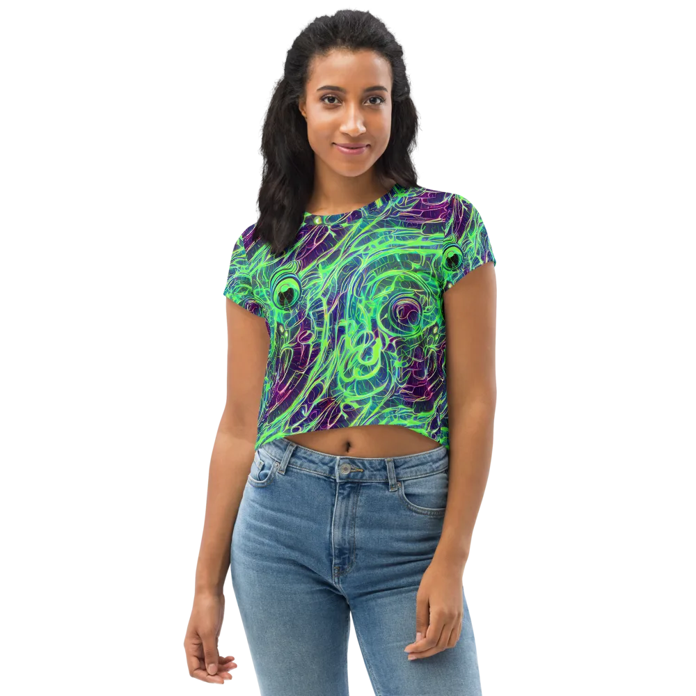 Synthwave Canopy on Crop Tee — Front