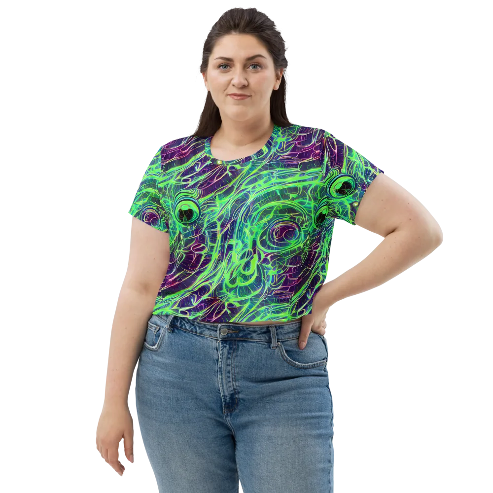Synthwave Canopy on Crop Tee — Front