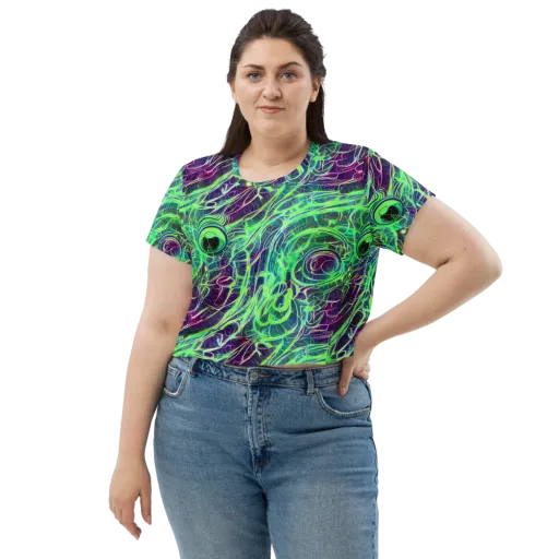 Synthwave Canopy on a Crop Tee