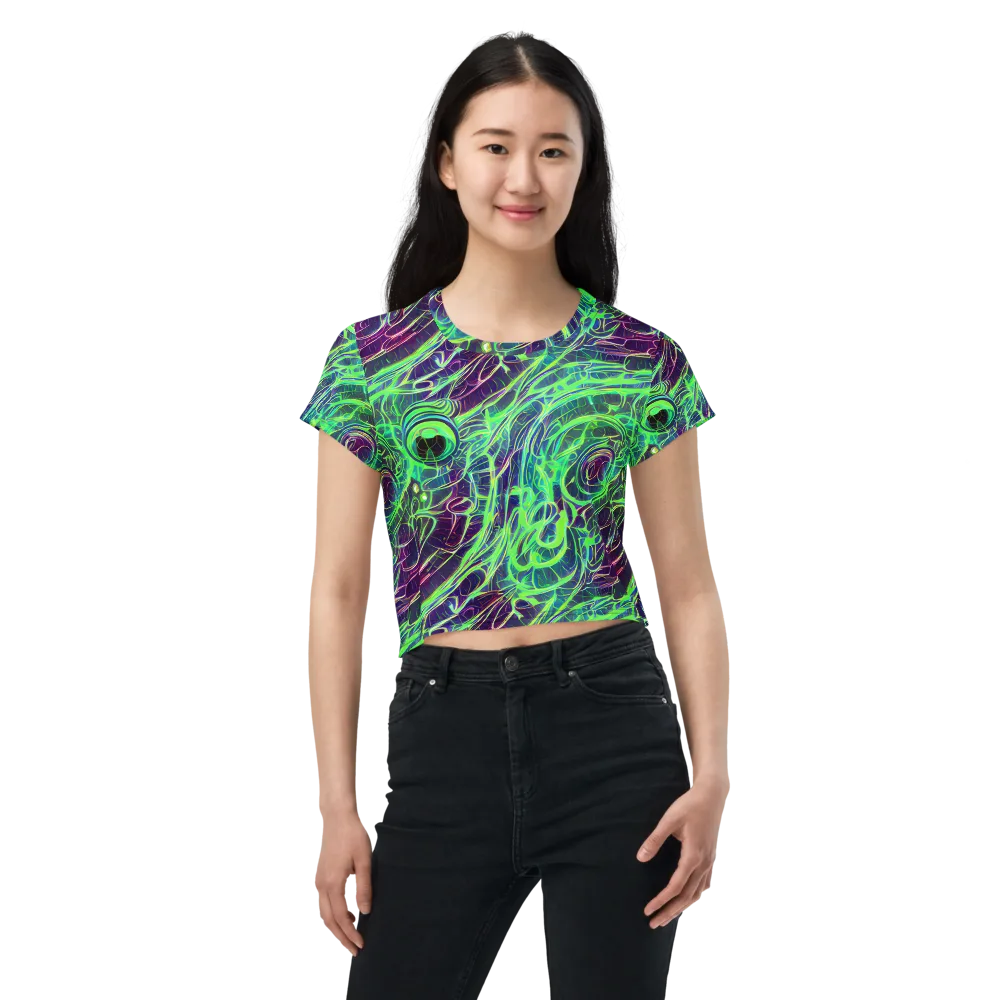 Synthwave Canopy on Crop Tee — Front
