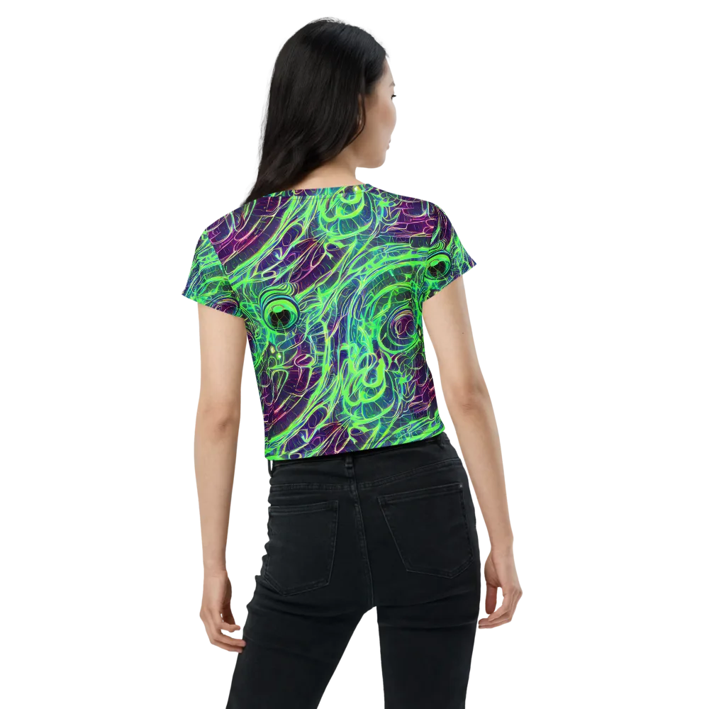 Synthwave Canopy on Crop Tee — Back