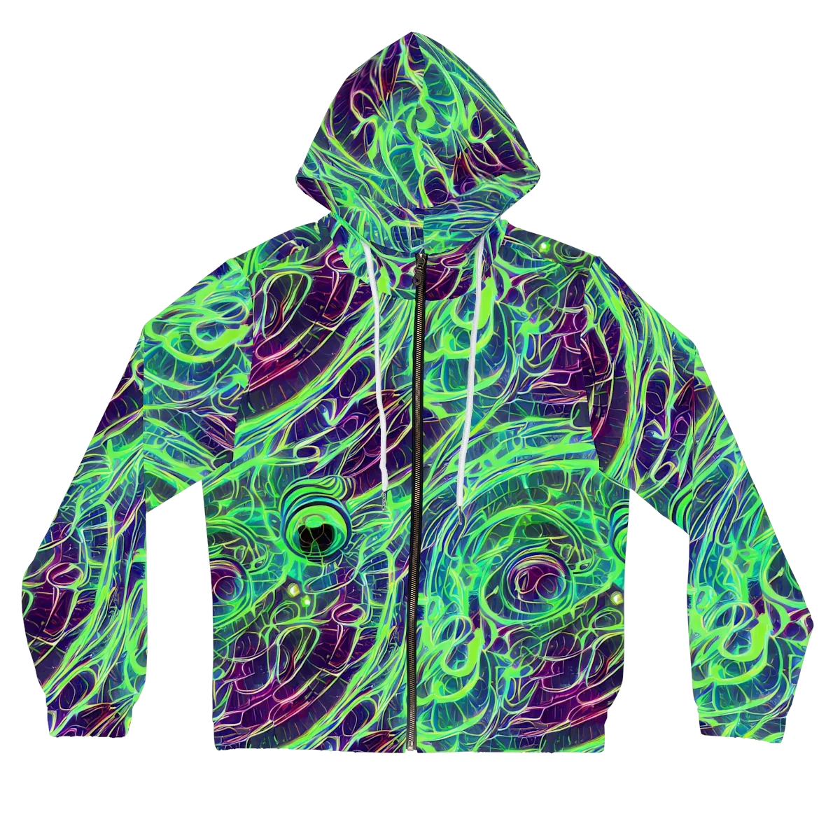 Synthwave Canopy on Women's Full-Zip Hoodie — Front